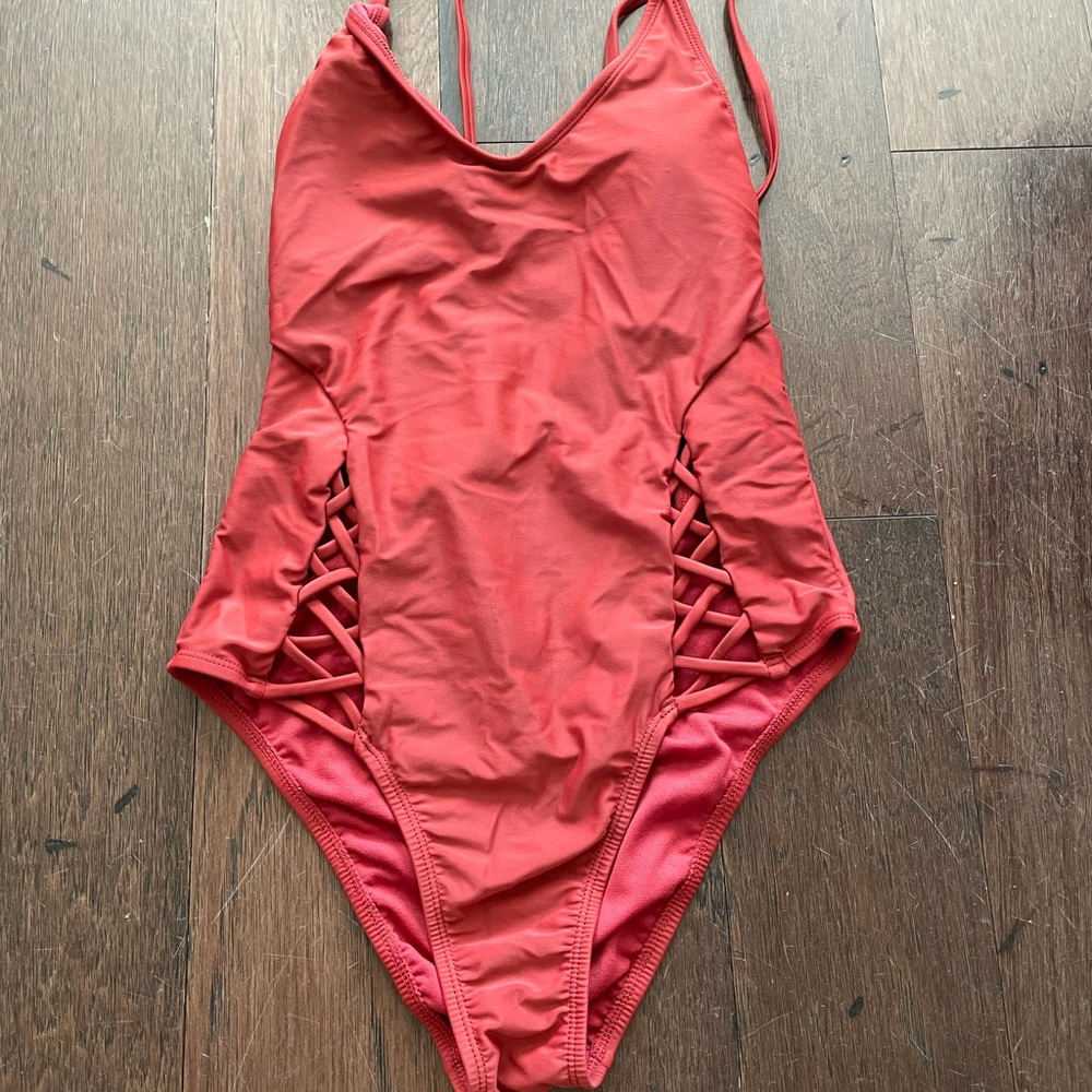 Burnt Red One Piece Swim Suit